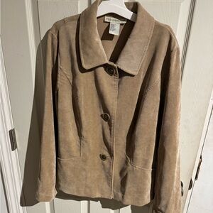 Requirements Brown Tan Corduroy Blazer Jacket WOMENS SIZE LARGE
